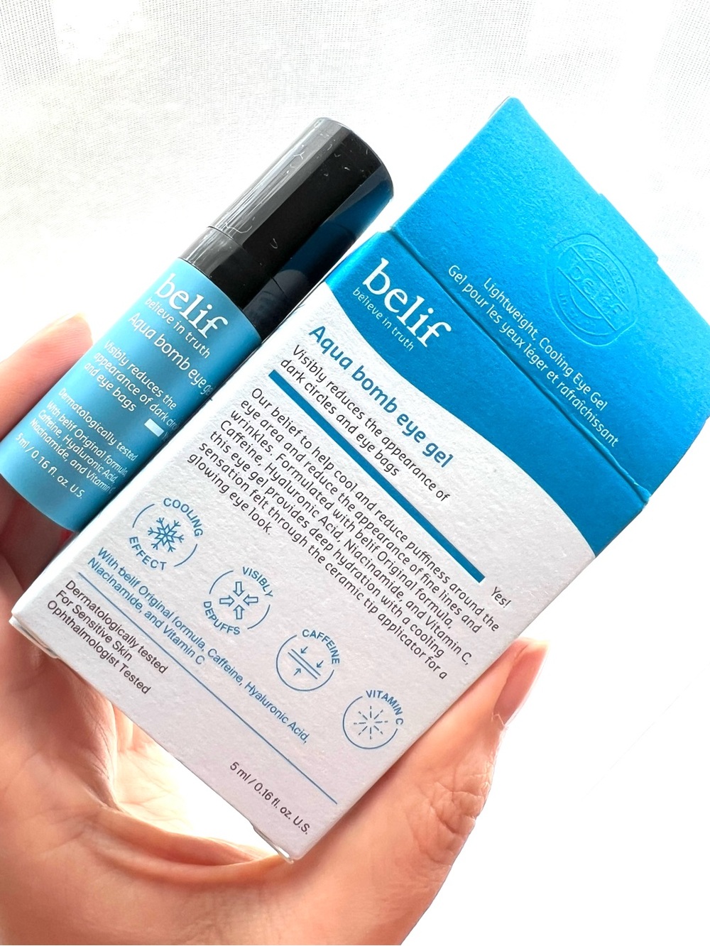 5 for 25⚡️belif Aqua Bomb Cooling Eye Gel 5ml NIB